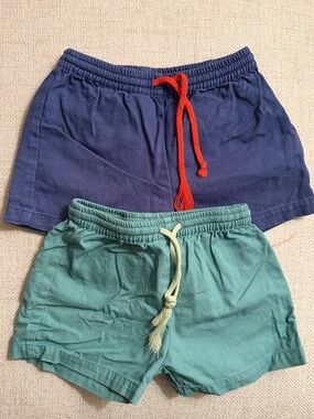 Oso & Me Casual Cotton Drawstring Shorts - Navy & Teal